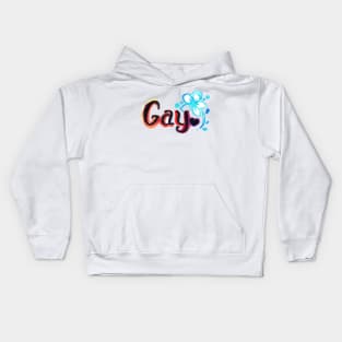 Watercolor Flower Gay Pride Kids Hoodie